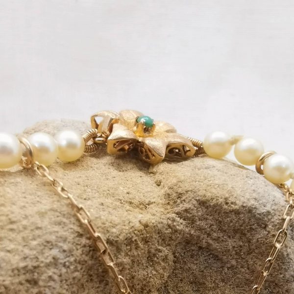 collar de perlas broche turquesa - Imagen 6