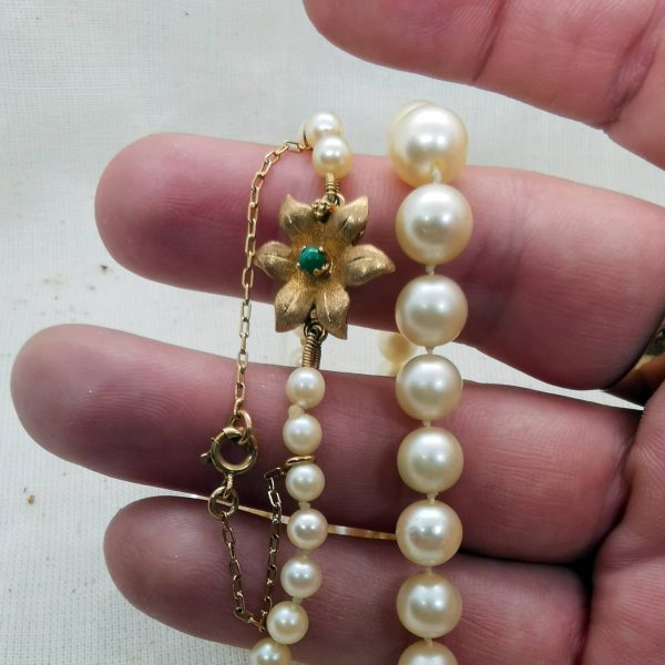 collar de perlas broche turquesa - Imagen 4
