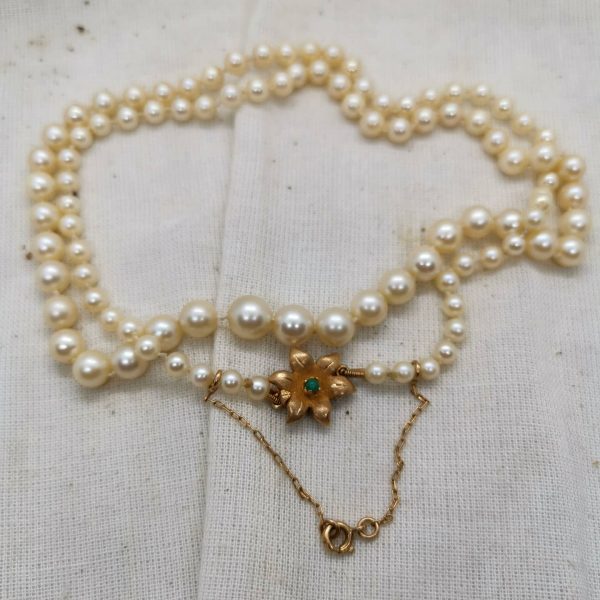 collar de perlas broche turquesa - Imagen 5