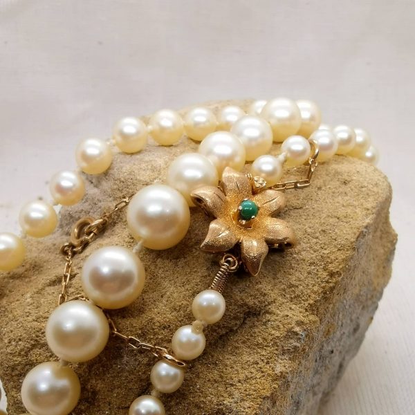collar de perlas broche turquesa - Imagen 3