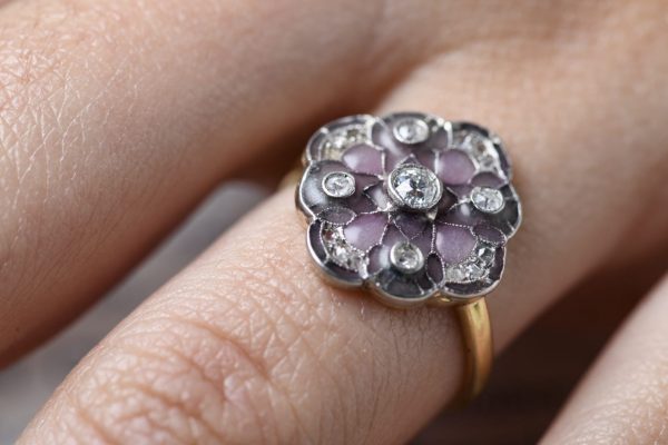 anillo Art Decó "plique a jour" - Imagen 3
