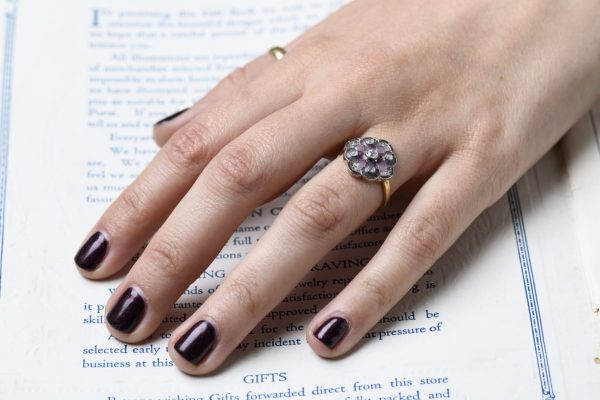anillo Art Decó "plique a jour"