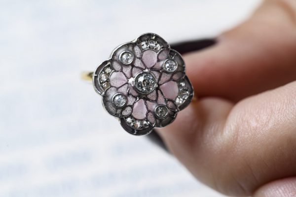 anillo Art Decó "plique a jour" - Imagen 2
