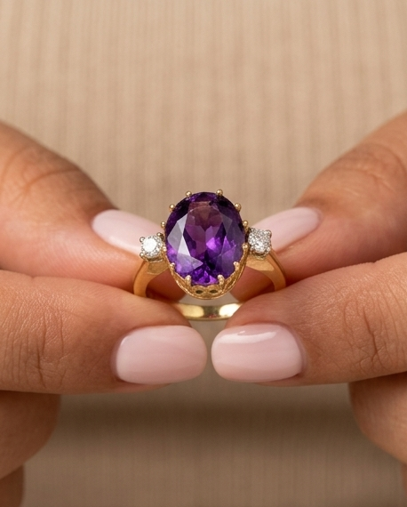 Anillo de amatista 3.8ct - Imagen 2