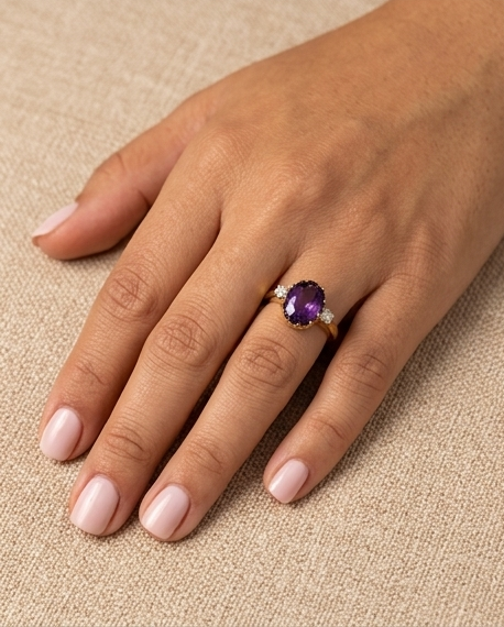 Anillo de amatista 3.8ct - Imagen 3