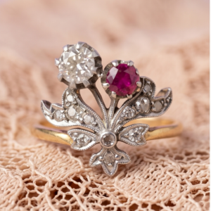 Anillo bouquet Art Nouveau