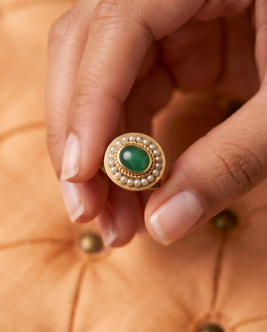 Anillo "botón" victoriano
