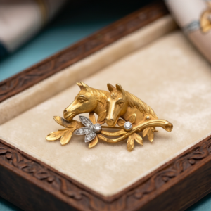 Broche Art Nouveau caballos