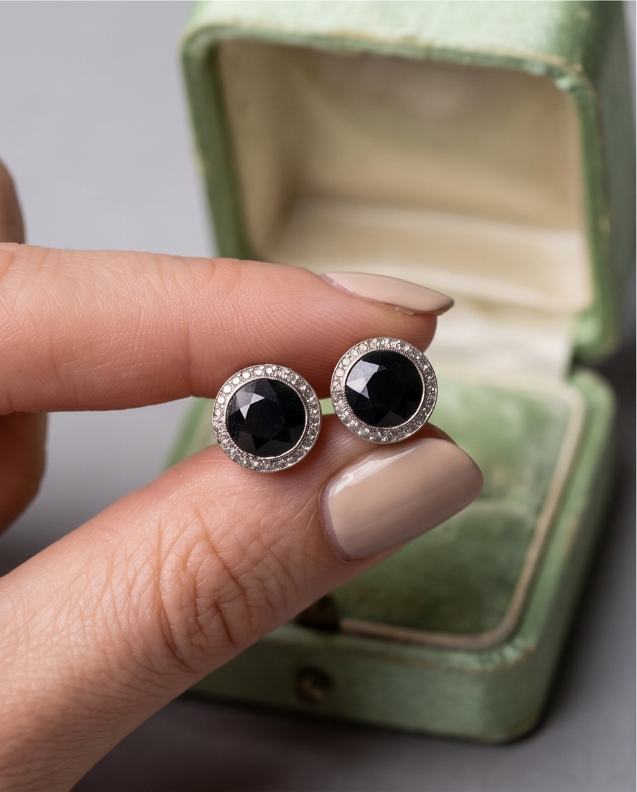 Aros antiguos 8ct de zafiros - Imagen 3