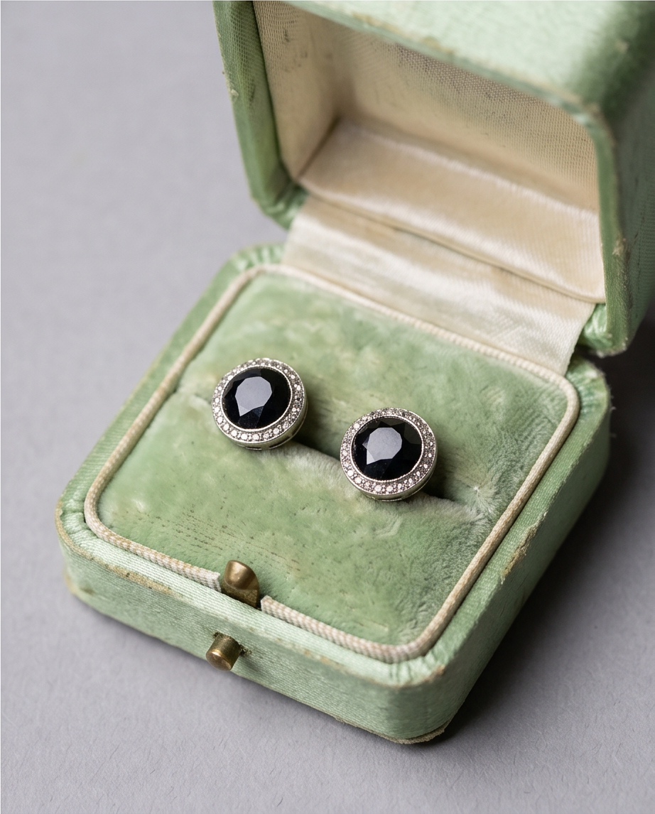 Aros antiguos 8ct de zafiros