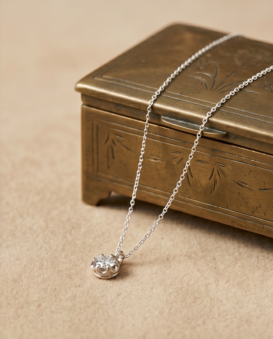 Collar punto de luz 0.40ct - Imagen 4