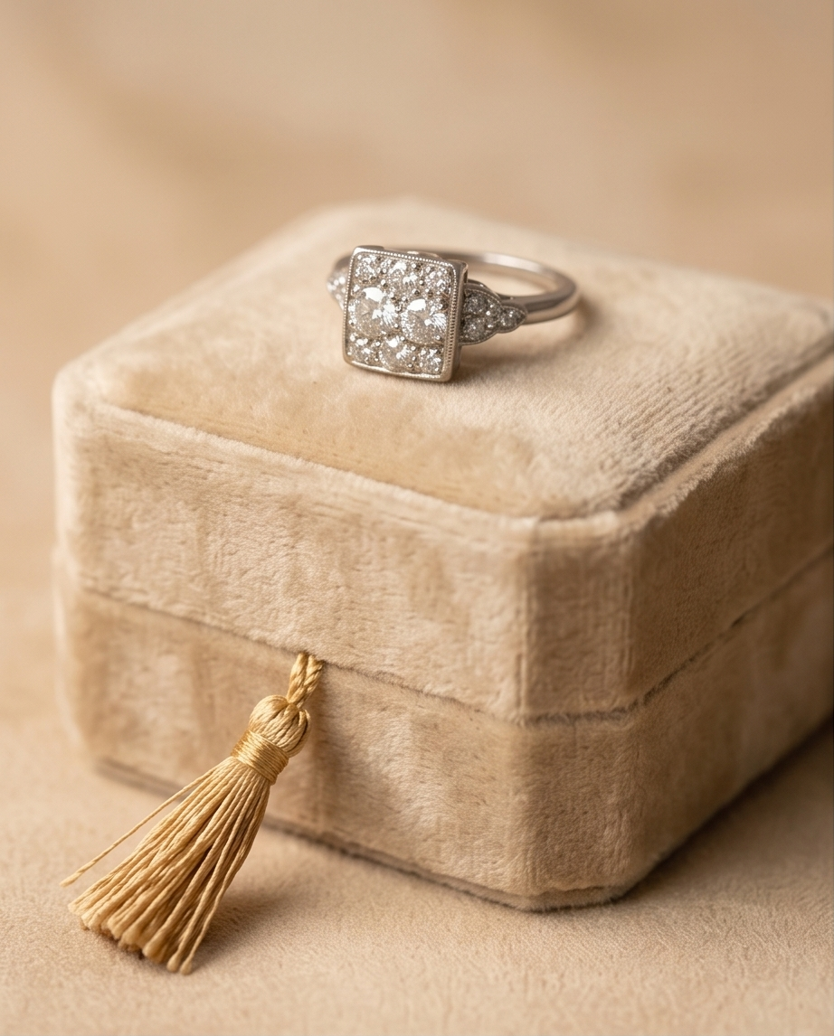 Anillo pavé Art Decó 1.1ct de brillantes
