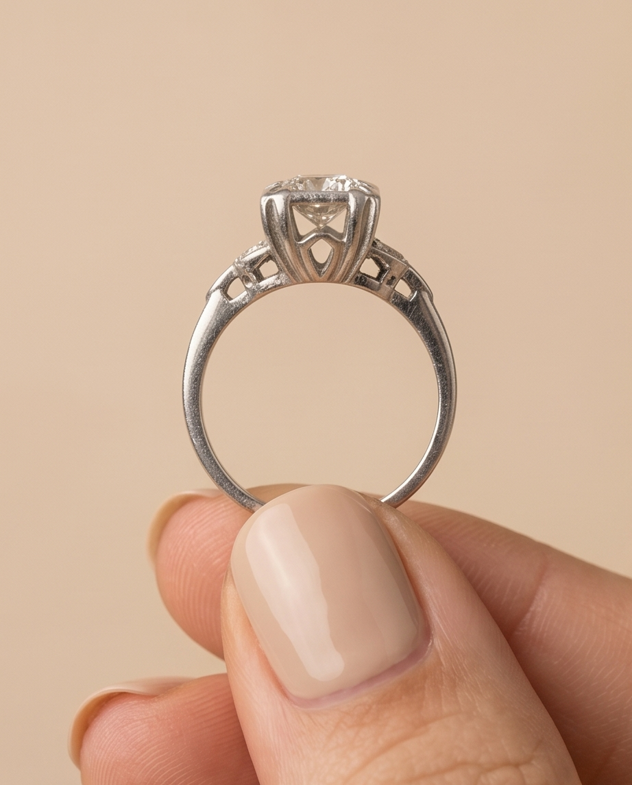 Anillo pavé Art Decó 1.1ct de brillantes - Imagen 4