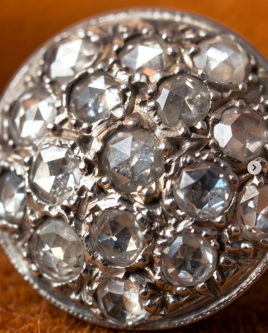 Aros cluster de diamantes rose cut 0.95ct - Imagen 4