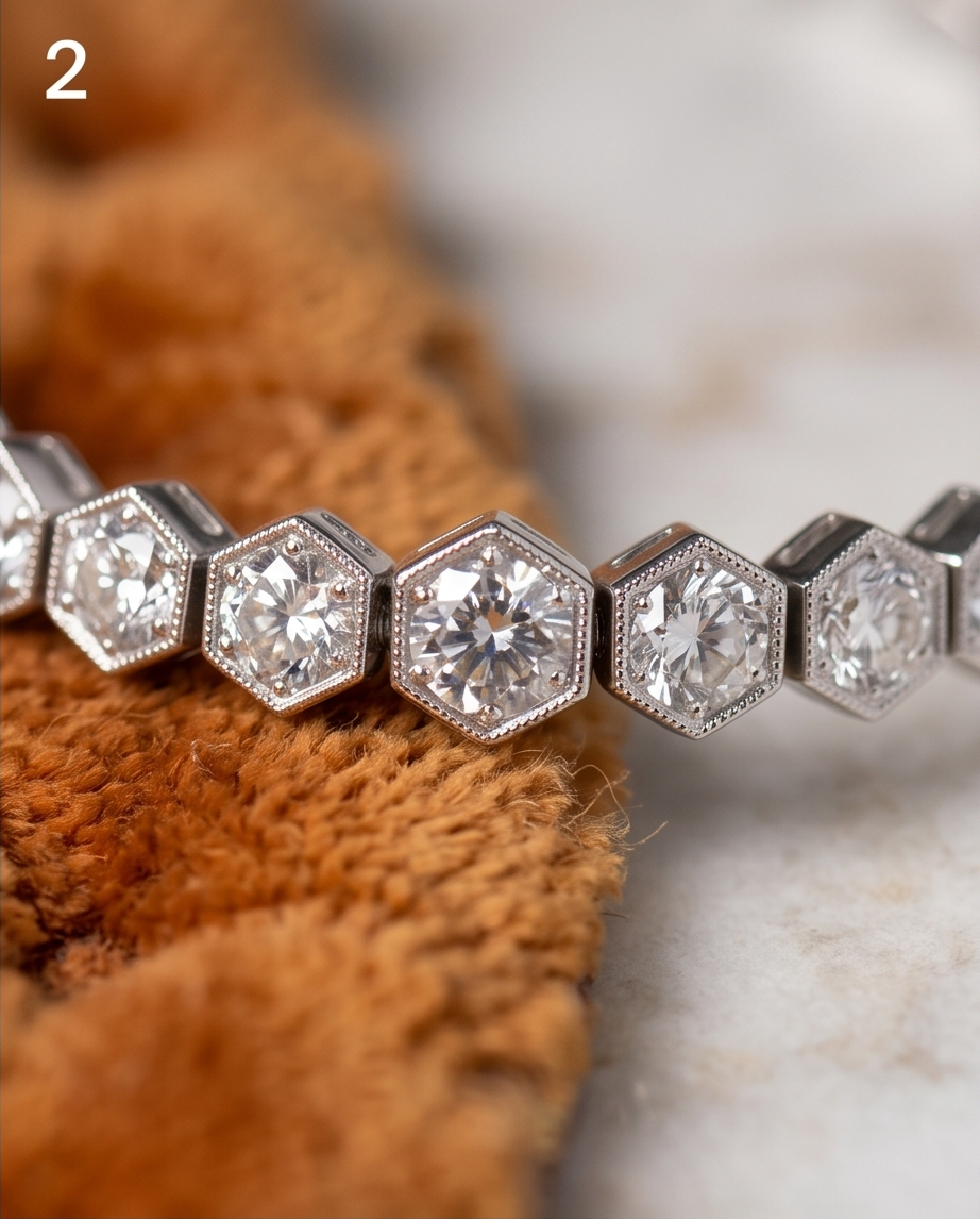 Pulsera tennis 4ct de brillantes - Imagen 5
