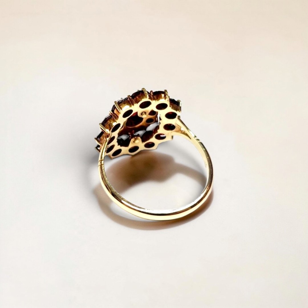 Anillo victoriano cluster de granates - Imagen 5